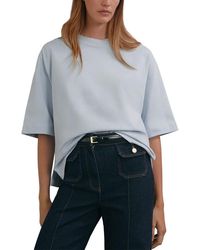 Reiss - Lara Ribbed Neck Oversized T Shirt - Lyst