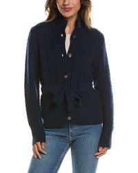 Forte - Military Cable Wool & Cashmere-Blend Cardigan - Lyst