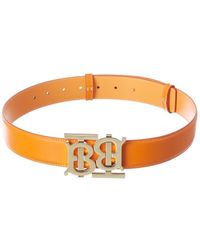 Burberry Double Monogram Motif Leather Belt - Orange