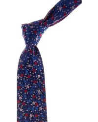 Canali - Floral/ Squares Reversible Silk Tie - Lyst