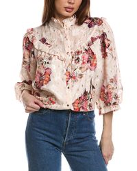 Fate - Foiled Print Jacquard Blouse - Lyst