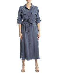 Max Studio - Tab Sleeve Midi Shirt Dress - Lyst