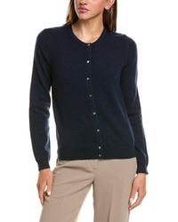InCashmere - Basic Crewneck 100% Cashmere Cardigan - Lyst