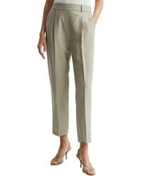 Reiss - Shae Taper Linen-Blend Taper Trouser - Lyst