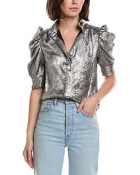 FRAME - Frame The Shiny Gillian Blouse - Lyst