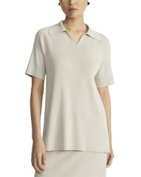 Lafayette 148 New York - Ribbed Split Neck Polo Shirt - Lyst