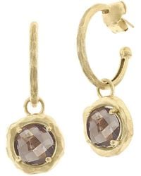 Reiss - 14K 7.00 Ct. Tw. Diamond & Smokey Topaz Charm Earrings - Lyst