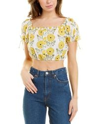 CELINA MOON - Short Sleeve Crop Top - Lyst