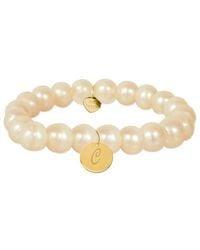 Jane Basch - 14k 6-8mm Pearl Initial Bracelet - Lyst