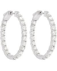 Diana M. Jewels - Fine Jewelry 18k 10.00 Ct. Tw. Diamond Hoops - Lyst