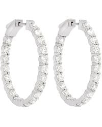 Diana M. Jewels - Fine Jewelry 18k 10.00 Ct. Tw. Diamond Hoops - Lyst
