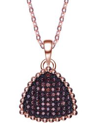 Genevive Jewelry - 18k Rose Gold Plated Cz Pendant - Lyst