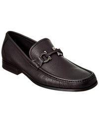Ferragamo Gandioso Gancio Bit Leather Moccasin - Black