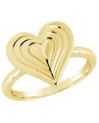 Sterling Forever - 14k Plated Beating Heart Ring - Lyst