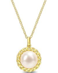 Rina Limor - Gold Over Silver 9-9.5mm Pearl Pendant Necklace - Lyst
