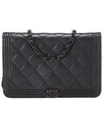 CHANEL - Caviar Leather Boy Wallet On Chain (Authentic Pre-Loved) - Lyst
