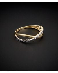 Italian Gold - 14k Two-tone X Ring - Lyst