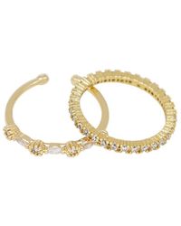 Ettika - 18K Plated Crystal Stackable Set Of Rings - Lyst