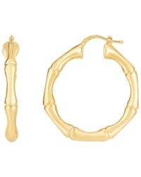 Italian Gold - 14k Bamboo Hoops - Lyst