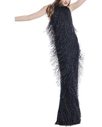 EMILY SHALANT - Sequin Fringe Column Gown - Lyst