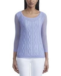 Lafayette 148 New York - Double Layer Cable Intarsia Sweater - Lyst