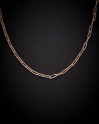 Italian Gold - 18K Italian Rose 2.5Mm Paperclip Chain Necklace - Lyst