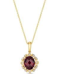 Le Vian - Le Vian 14K 3.47 Ct. Tw. Diamond & Garnet Pendant Necklace - Lyst