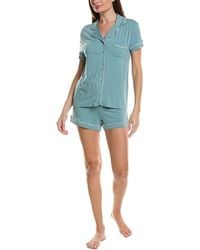 THREAD & STITCH - 2pc Notch Collar Top & Short Pj Set - Lyst