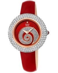 Burgi - Burgi Patent Leather Diamond Watch - Lyst
