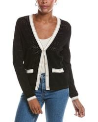 Autumn Cashmere - Pointelle V-Neck Cardigan - Lyst