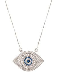 Eye Candy LA - Silver Cz Evil Eye Necklace - Lyst