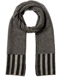 Forte - Plaited Garter Rib Trim Cashmere Scarf - Lyst