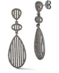 Banji Jewelry - Silver 4.10 Ct. Tw. Diamond Drop Statement Earrings - Lyst