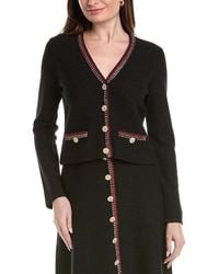 St. John - V-Neck Four Button Jacket - Lyst