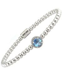 Gemstones - Silver 1.76 Ct. Tw. Diamond & Blue Topaz Bangle Bracelet - Lyst