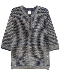 CHANEL - 2007 Blue & Beige Open-knit Silk Sweater, Size Fr; 42 (authentic Pre- Loved) - Lyst