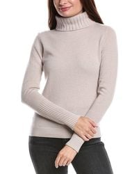 Forte - Chunky Trim Turtleneck Cashmere Sweater - Lyst