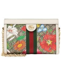 Gucci - Beige GG Supreme Canvas Flora Ophidia Medium Chain Shoulder Bag (authentic Pre-loved) - Lyst