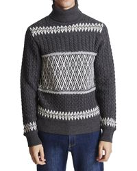 Paisley & Gray - Winter Cable Wool-blend Turtleneck Sweater - Lyst