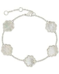 Sterling Forever - Pearl Station Bracelet - Lyst
