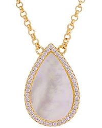 Savvy Cie - 18k Plated Pearl Drop Necklace - Lyst