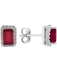 Gemstones - 14k 1.43 Ct. Tw. Diamond & Ruby Earrings - Lyst