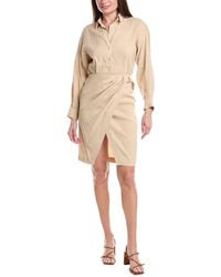 Maje - Linen-Blend Wrap Shirtdress - Lyst