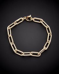 Italian Gold - 14k Paperclip Chain Bracelet - Lyst