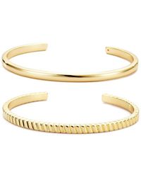 Adornia - 14K Plated Cuff Bracelet Set - Lyst