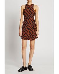 Proenza Schouler - Zebra Stripe Knit Silk-blend Mini Dress - Lyst