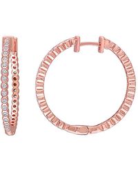 Diamond Select Cuts - 14k Rose Gold 0.86 Ct. Tw. Diamond Hoops - Lyst