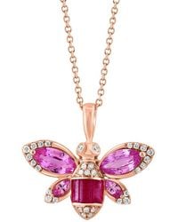 Effy Fine Jewelry - 14K Rose 1.99 Ct. Tw. Diamond & Sapphire, Ruby Necklace - Lyst