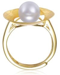 Genevive Jewelry - 14k Over Silver Pearl Ring - Lyst