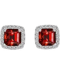 Genevive Jewelry - Silver Cz Studs - Lyst